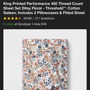 Threshold King size sheet set